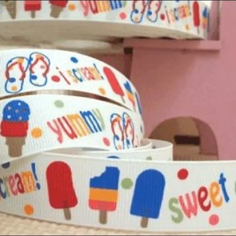Grosgrain Ribbon 7/8” 5 yards 5/$20 ice cream yummy sweet treats summer NEW